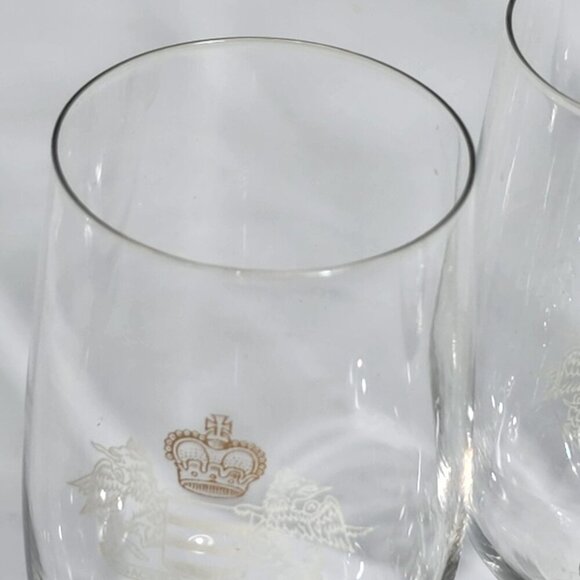 Prince Hubert De Polignac Cognac Etched Stemmed Glasses Set Of 4 VTG - Picture 4 of 8